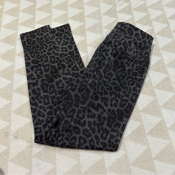 Sanctuary X Anthropologie metallic leggings stretch comfort leopard animal print - Picture 1 of 5